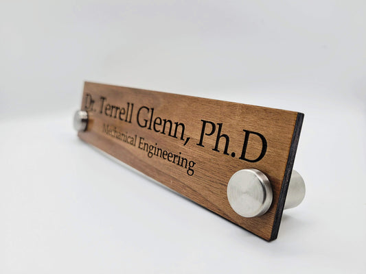 Custom Engraved Desktop Nameplate for Office with stand
