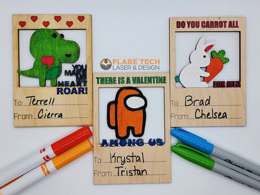Valentine's Day Unfinished Wooden DIY Cards for Kids