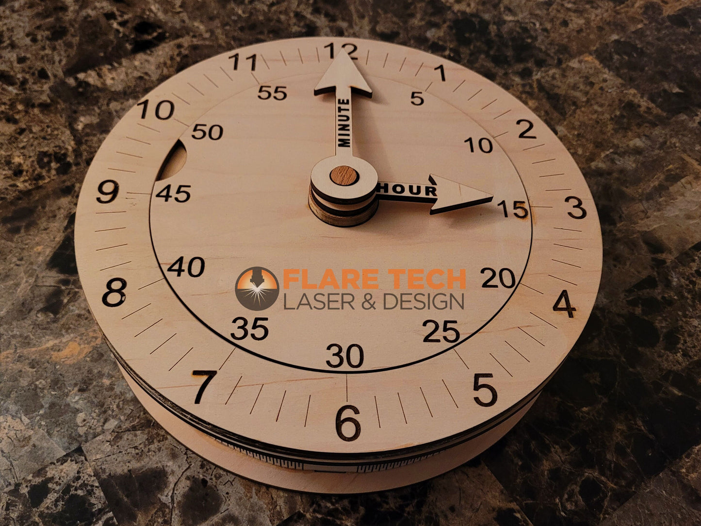 Children's Clock for Learning Time with Built-In Storage Unit